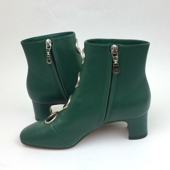 VALENTINO Eyelet Leather ankle bootie sz 6 - Picture 5 of 14